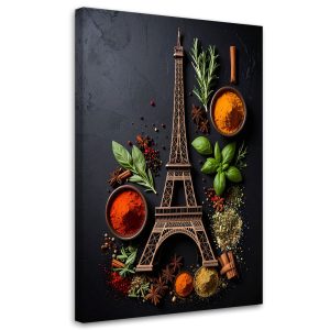 Obraz do kuchni restauracji baru jadalni, Wieża Eiffla Przyprawy 70×100 886003 Obraz do kuchni restauracji baru jadalni, Wieża Eiffla Przyprawy 70×100 886003