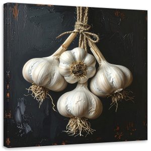 Obraz do kuchni restauracji baru jadalni, Wiszący czosnek warzywa 50×50 885259