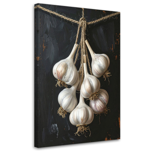 Obraz do kuchni restauracji baru jadalni, Wiszący czosnek warzywa 70x100 886144