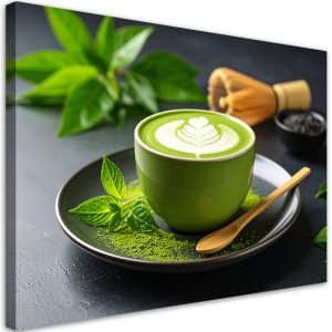 Obraz do kuchni restauracji, Matcha Herbata Latte 60×40 781442 Obraz do kuchni restauracji, Matcha Herbata Latte 60×40 781442