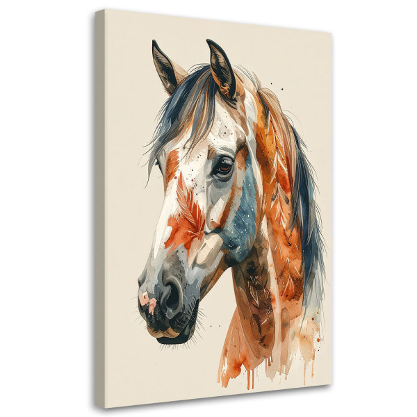 Obraz do pokoju dziecięcego salonu, Głowa konia zwierzęta w beżu 40x60 999511