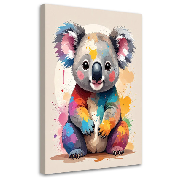 Obraz do pokoju dziecięcego salonu, Kolorowy miś koala zwierzęta 60x90 995785