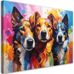 Obraz do pokoju dziecka nastolatka, Kolorowe psy zwierzęta 45×30 995587 Obraz do pokoju dziecka nastolatka, Kolorowe psy zwierzęta 45×30 995587