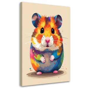 Obraz do pokoju dziecka niemowlaka, Kolorowy chomik zwierzęta domowe 40×60 995589 Obraz do pokoju dziecka niemowlaka, Kolorowy chomik zwierzęta domowe 40×60 995589