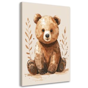 Obraz do pokoju dziecka niemowlaka, Mały niedzwiedź zwierzęta leśne 70×100 995909