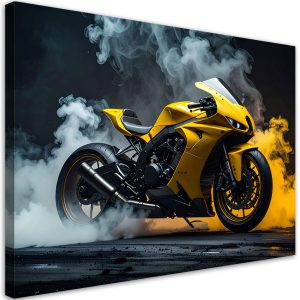 Obraz do pokoju nastolatka biura salonu, Żółty Motocykl Motor 45×30 889853 Obraz do pokoju nastolatka biura salonu, Żółty Motocykl Motor 45×30 889853