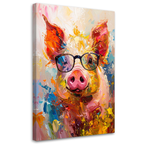 Obraz do pokoju nastolatka dziecka, Kolorowa świnka 40x60 999286