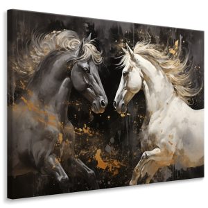 Obraz Do Salonu Abstrakcyjne Konie 3D 90x60cm 202057