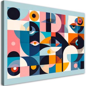 Obraz do salonu biura Bauhaus, Kolorowe Abstrakcyjne Kształty 100×70 777691