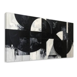 Obraz do salonu biura, Geometryczna abstrakcja czarno biały 80×40 882501 Obraz do salonu biura, Geometryczna abstrakcja czarno biały 80×40 882501