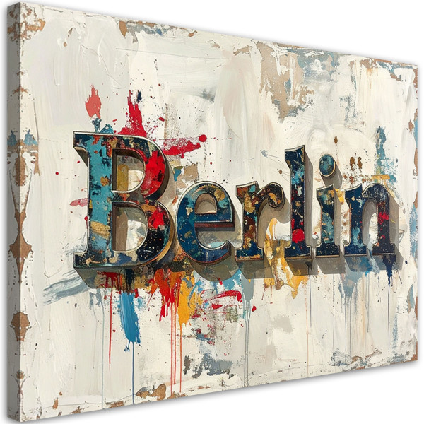 Obraz do salonu biura hotelu, Napis Berlin Typografia 60x40 882625