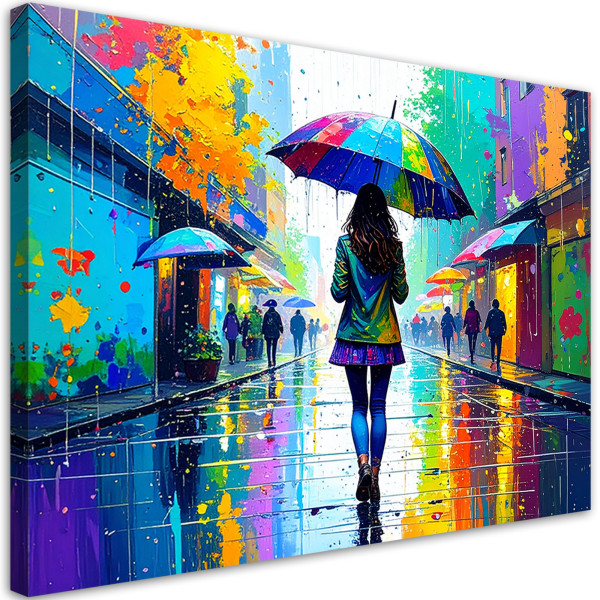 Obraz do salonu biura jadalni, Dziewczyna z parasolką Street art 60x40 781638