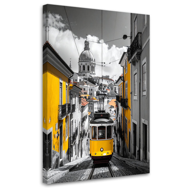 Obraz do salonu biura jadalni kuchni hotelu, Żółty tramwaj 80x120 997263