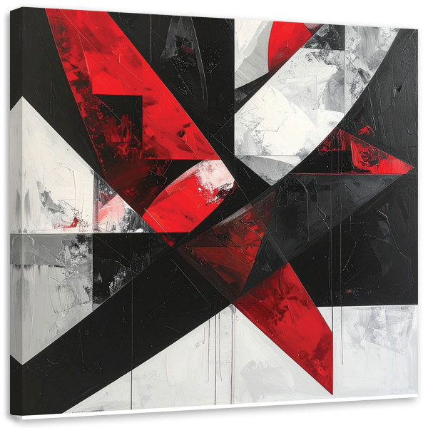 Obraz do salonu biura kuchni, Abstrakcja Geometryczna Czerwony 60x60 883342