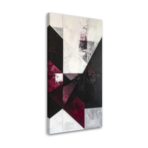 Obraz do salonu biura kuchni, Abstrakcja w odcieniach burgundu 40×80 882715
