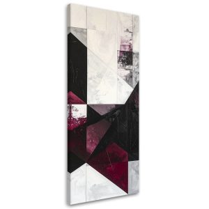 Obraz do salonu biura kuchni, Abstrakcja w odcieniach burgundu 50×150 882773