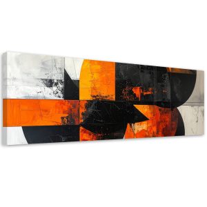 Obraz do salonu biura kuchni, Abstrakcyjne kształty pomarańczowy 120×40 885302
