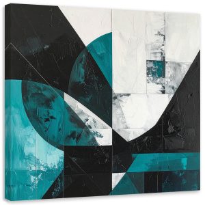 Obraz do salonu biura kuchni, Geometryczna abstrakcja turkusowy 30×30 883350 Obraz do salonu biura kuchni, Geometryczna abstrakcja turkusowy 30×30 883350