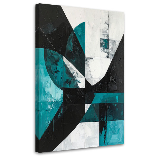 Obraz do salonu biura kuchni, Geometryczna abstrakcja turkusowy 40x60 883059