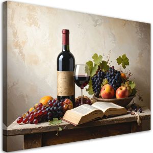 Obraz do salonu biura kuchni, Wino winogron martwa natura 45×30 885875 Obraz do salonu biura kuchni, Wino winogron martwa natura 45×30 885875
