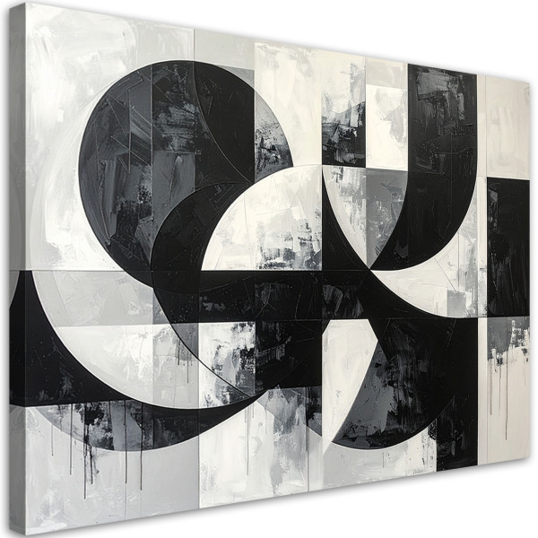 Obraz do salonu biura loftu, Geometryczne formy abstrakcja czarno 90x60 884322