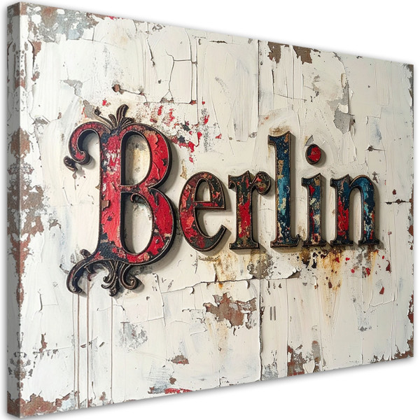 Obraz do salonu biura loftu hotelu, Napis Berlin Typografia imitacja 60x40 886540