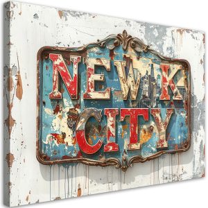 Obraz do salonu biura loftu, Napis Nowy Jork Retro 60×40 883258 Obraz do salonu biura loftu, Napis Nowy Jork Retro 60×40 883258