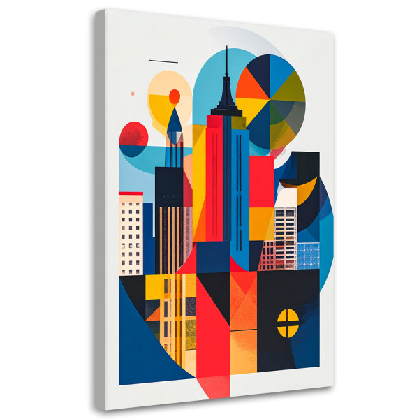 Obraz do salonu biura, Nowy Jork abstrakcja w stylu Bauhaus 60x90 778043