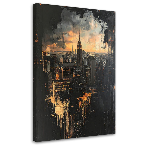 Obraz do salonu biura, Nowy Jork Skyline miasto w stylu retro 20x30 890314