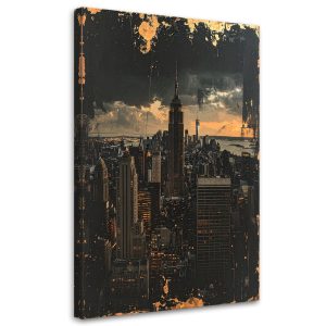 Obraz do salonu biura, Nowy Jork Skyline miasto w stylu retro czarno 70×100 888968 Obraz do salonu biura, Nowy Jork Skyline miasto w stylu retro czarno 70×100 888968