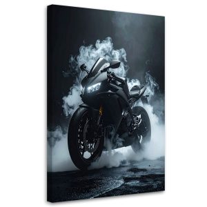 Obraz do salonu biura pokoju młodzieżowego, Czarny Motocykl Motor 80×120 888066 Obraz do salonu biura pokoju młodzieżowego, Czarny Motocykl Motor 80×120 888066