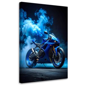 Obraz do salonu biura pokoju młodzieżowego, Niebieski Motocykl Motor 40×60 889284 Obraz do salonu biura pokoju młodzieżowego, Niebieski Motocykl Motor 40×60 889284