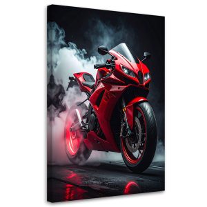 Obraz do salonu biura pokoju nastolatka, Czerwony Motocykl Motor 40×60 890634 Obraz do salonu biura pokoju nastolatka, Czerwony Motocykl Motor 40×60 890634