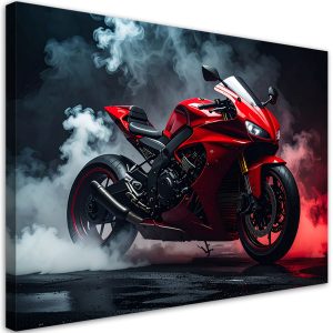 Obraz do salonu biura pokoju nastolatka, Czerwony Motocykl Motor 90×60 888738 Obraz do salonu biura pokoju nastolatka, Czerwony Motocykl Motor 90×60 888738