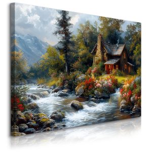 Obraz Do Salonu Górska Chata Góry Kwiaty Krajobraz Natura 100x70cm 754789 Obraz Do Salonu Górska Chata Góry Kwiaty Krajobraz Natura 100x70cm 754789