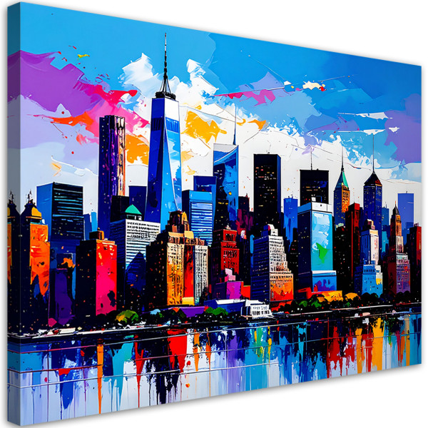 Obraz do salonu jadalni biura, Nowy Jork Manhattan Panorama 60x40 780085