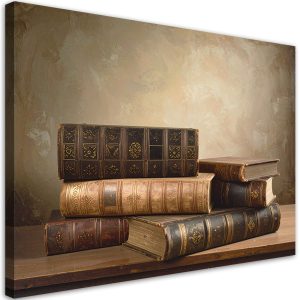 Obraz do salonu kancelarii biura, Stare książki w stylu retro 120×80 888239 Obraz do salonu kancelarii biura, Stare książki w stylu retro 120×80 888239