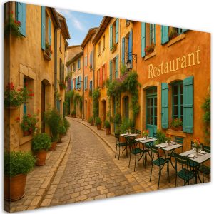 Obraz do salonu kuchni baru, Włoska Uliczka Restauracja 45×30 884261 Obraz do salonu kuchni baru, Włoska Uliczka Restauracja 45×30 884261