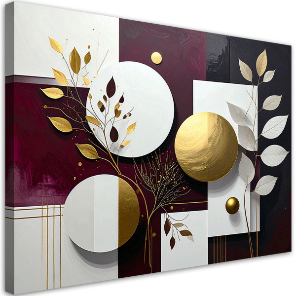 Obraz do salonu kuchni biura, Bordowa abstrakcja geometryczna 120x80 997638