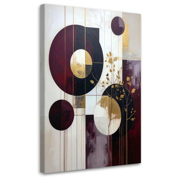 Obraz do salonu kuchni biura, Bordowa abstrakcja geometryczna 40x60 998185