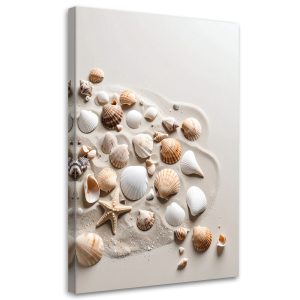 Obraz do salonu kuchni biura, Muszelki plaża natura beżowy 60×90 777532 Obraz do salonu kuchni biura, Muszelki plaża natura beżowy 60×90 777532