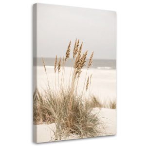 Obraz do salonu kuchni biura, Plaża morze rośliny natura beżowy 30×45 890373