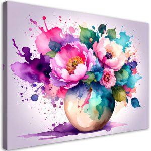 Obraz do salonu kuchni, Bukiet Kolorowe Kwiaty Akwarela 60×40 780162 Obraz do salonu kuchni, Bukiet Kolorowe Kwiaty Akwarela 60×40 780162