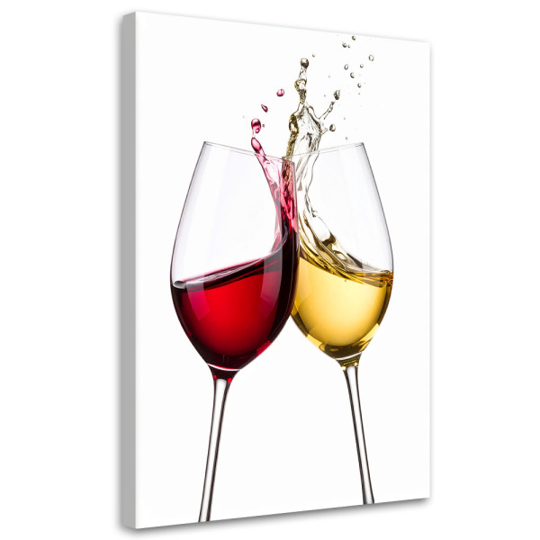 Obraz do salonu kuchni jadalni, Biale i czerwone wino 20x30 889157