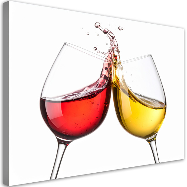 Obraz do salonu kuchni jadalni, Biale i czerwone wino 45x30 888299