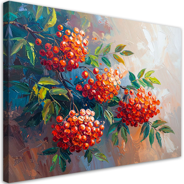 Obraz do salonu kuchni, Jarzębina Rośliny Natura jak malowany 90x60 780574