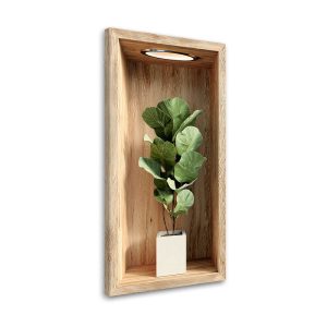 Obraz do salonu kuchni, Liście rośliny w drewnianej wnęce 60×120 776481 Obraz do salonu kuchni, Liście rośliny w drewnianej wnęce 60×120 776481