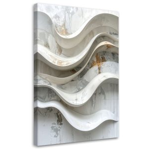 Obraz do salonu loftu biura, Abstrakcja geometryczna biała 80×120 884052
