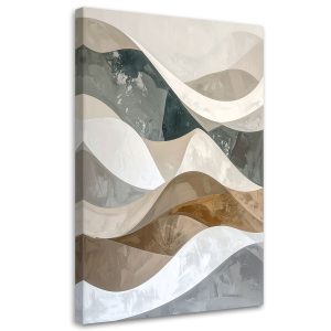 Obraz do salonu loftu biura, Abstrakcja geometryczna biały beżowy 80×120 884551