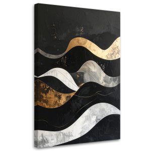 Obraz do salonu loftu biura, Abstrakcja geometryczna złoto czarna 80×120 886709 Obraz do salonu loftu biura, Abstrakcja geometryczna złoto czarna 80×120 886709